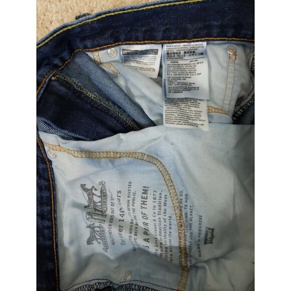 Levi's 505 ~Men's Size 36/30~ Blue Denim REGULAR Fit Straight Leg Jeans Cotton. - Picture 8 of 12